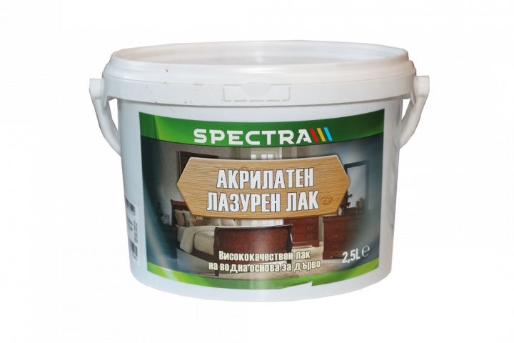 Акрилатен лазурен лак Spectra 2.5 л палисандър - Лакове за дърво
