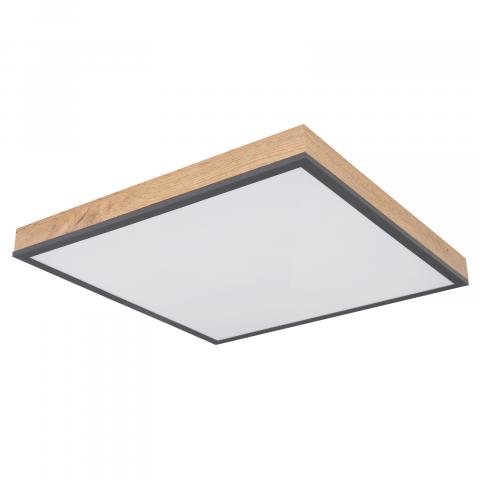 LED плафон Doro 24W 2500 lm 3000K, метал - антрацит, дърво, снимка 5 - Плафони