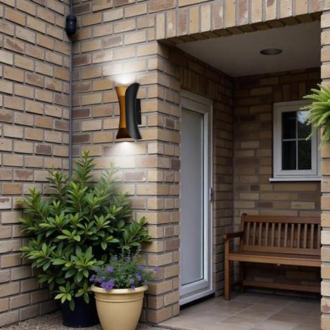 LED фасаден аплик Vivalux Boston 10W 230V IP65 черно/злато, снимка 8 - Градински лампи