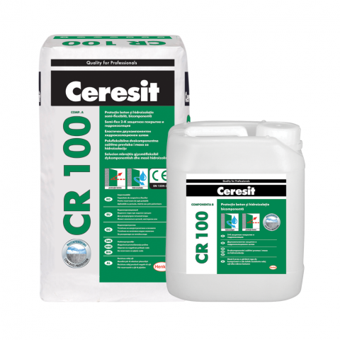 Еластичен ХИ шлам Ceresit CR 100 2К, 25 кг - Смеси за хидроизолация
