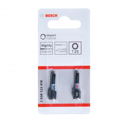 Комплект битове Impact Control T20 25 мм Bosch 2 бр. - Битове