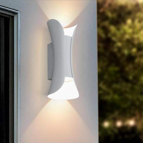 LED фасаден аплик Vivalux Boston 10W 230V IP65 бял, снимка 7 - Градински лампи