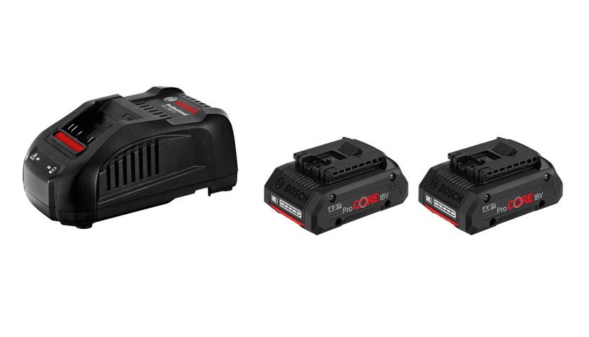 Стартов сет Bosch 2 батерии ProCORE 18V 4Ah + зарядно GAL 1880 CV PROFESSIONAL - Батерии и зарядни устройства