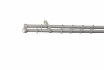 Двоен телескопичен корниз Мира 19/16 мм 160-300 см сребро мат