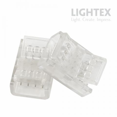 Прав конектор за многократна употреба 4PIN за LED лента RGB Lightex 10 мм 2бр/пакет - Led ленти и аксесоари