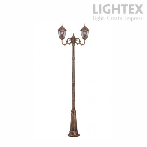 Градински стълб Lightex Firence 2xE27 IP44 жълта патина - Градински лампи
