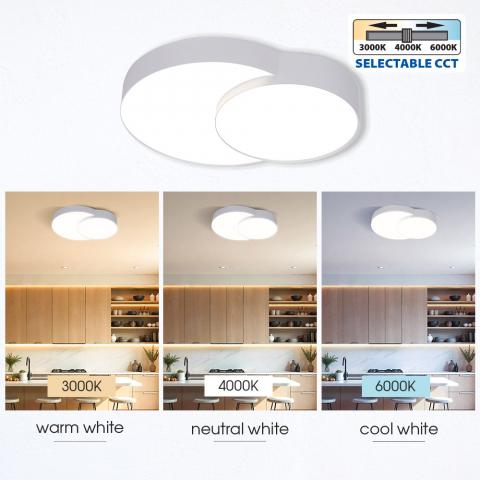 LED плафон Vivalux Pеbble 35 W бял, снимка 2 - Плафони