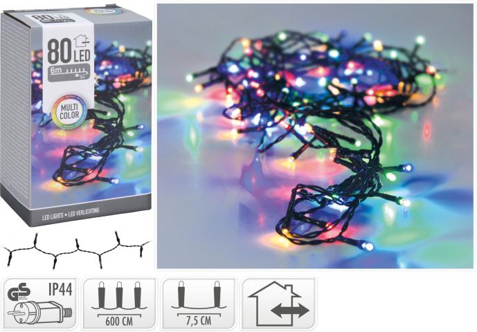 Светлинна верига 80 LED многоцветна - Светеща верига