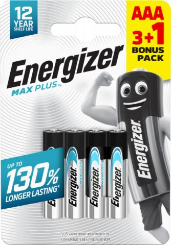 Батерия Energizer Max Plus AAA 1.5V 3+1 бр. - Батерии