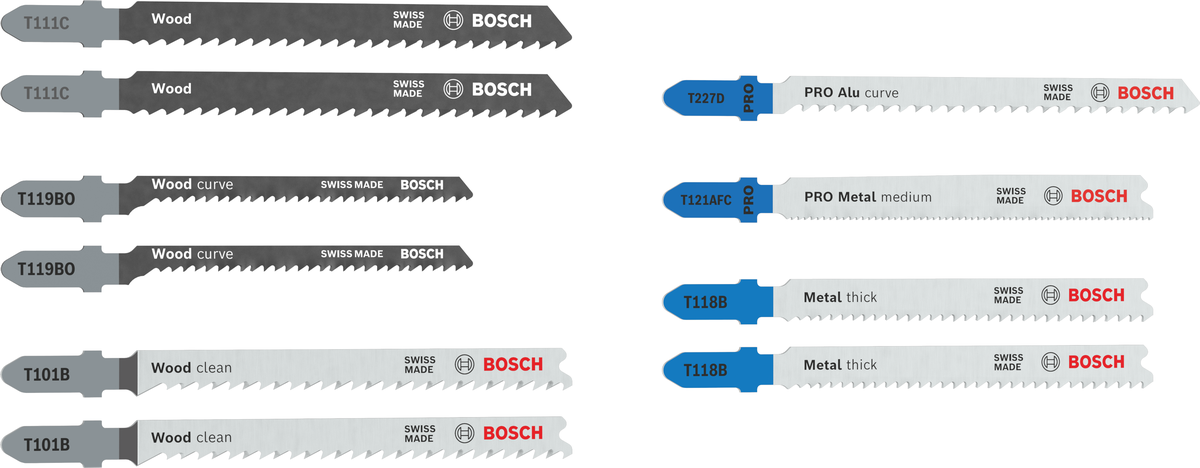 Ножчета Bosch за прободен трион за дърво и метал 10 бр., снимка 2 - Ножчета за прободен трион