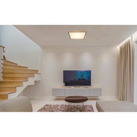 LED плафон Doro 24W 2500 lm 3000K, метал - антрацит, дърво - Плафони
