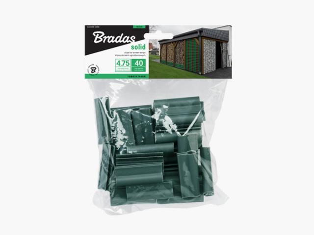 Фиксатори за оградна лента Bradas 40 бр. зелени, снимка 2 - Оградки