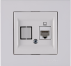 KAREN бял  розетка единична 1xRJ45 (CAT 6)