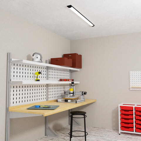 LED шина Batten 36W 4000 lm 4000K 120 см черна, снимка 3 - Led шини