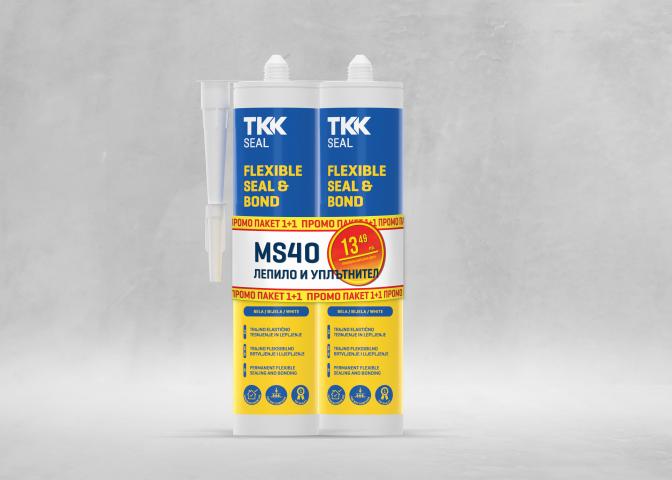 Промо пакет 1+1 лепило и уплътнител Flexible Seal & Bond MS40 черен - Монтажни лепила
