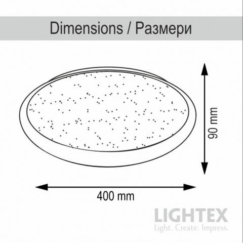 LED плафон Lightex Calypso max.54W 4400 lm 220V димируем с дитанционно ф400 мм бял, снимка 4 - Плафони