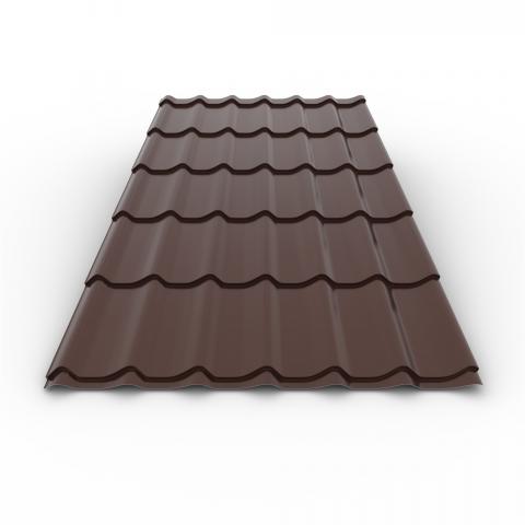 Метален покрив Bravo Classic Eco 2200x1200x0.4 mm 8017 тъмнокафяв - Вълнообразни плоскости