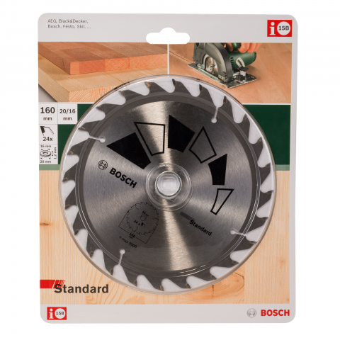 Циркулярен диск Bosch 160x2,2x20/16 мм Z=24 - Циркулярни дискове