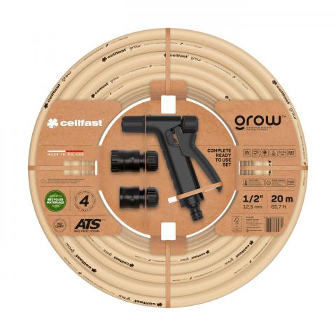 Комплект градински маркуч с конектори 1/2" 20 м Grow - Маркучи на ролка