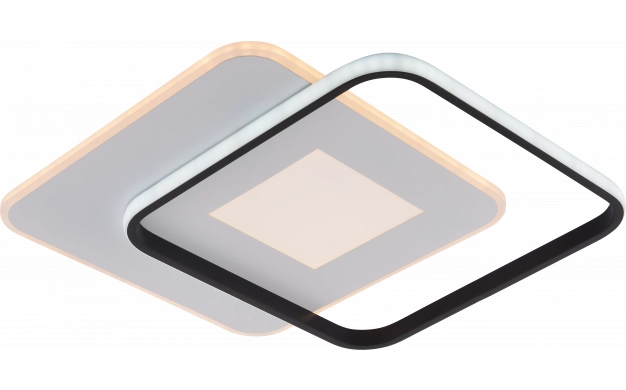 LED плафон CCT 60W 4800 lm Бяла+Черна Димерируема + Дистанционно Управление, снимка 6 - Плафони