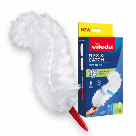Четка за почистване на прах Vileda Flex & Catch с къса дръжка, снимка 2 - Четки