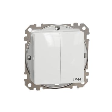 Sedna New Мех. ключ сериен, 10А 250V, IP44, бял - Ключове и контакти
