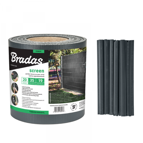 Оградна лента Bradas 19 см x 35 м сива - Оградки