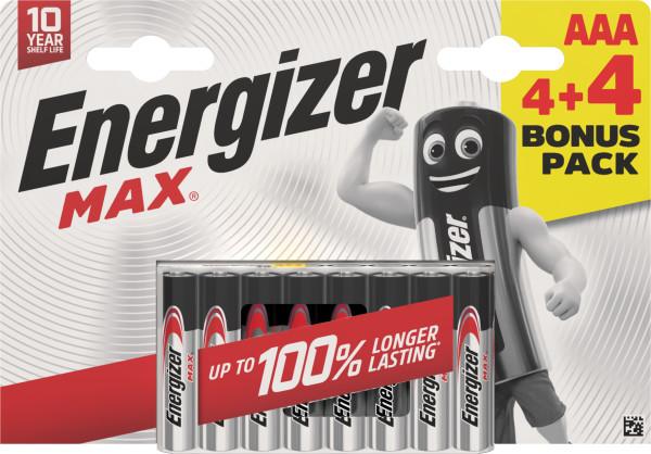 Батерии Energizer MAX AAA, 4+4 бр. - Батерии
