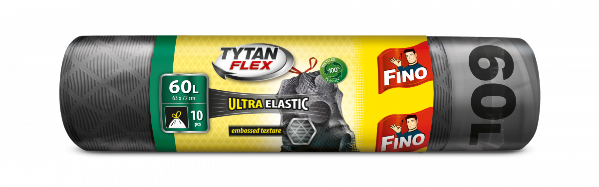Торби за смет еластични Fino Tytan Flex 60 л 10 бр. - Чували за боклук