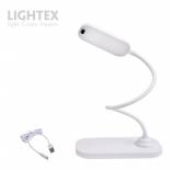 LED работна лампа Lightex Sigma DC 5V 3W 3000K-6500K 200 lm 1200 mAh Li-ion управление с жест IP20 бяла