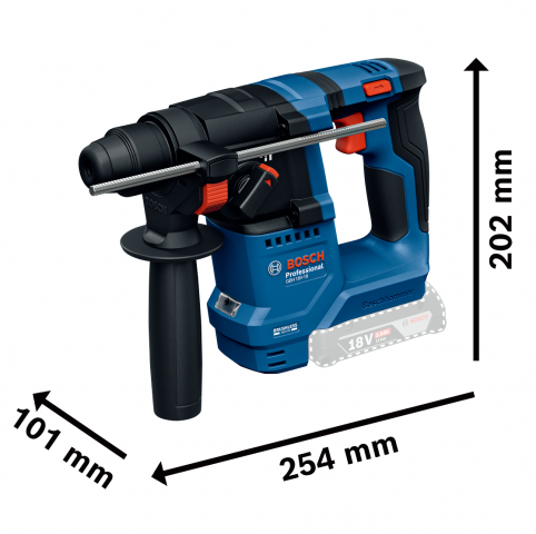 Акумулаторен безчетков перфоратор Bosch Blue GBH 18V-18 solo, снимка 4 - Акумулаторни перфоратори