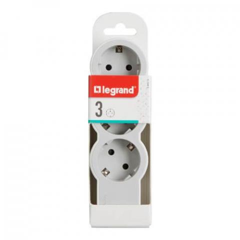 Разклонител Legrand 3 гнезда без кабел бял, снимка 2 - Разклонители без защита
