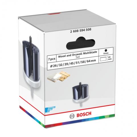 Комплект боркорони Bosch за дърво 44 мм 7 части, снимка 3 - Боркорони за дърво