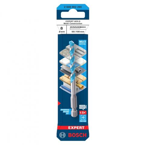 Свредло Bosch Expert HEX-9 Multi Construction 8x50x100 мм, снимка 3 - Свредла универсални