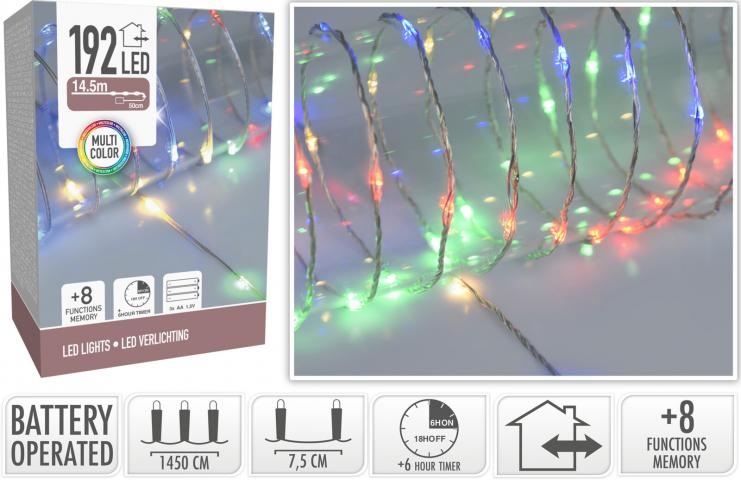 Светлинен маркуч 192 LED многоцветна светлина - Коледно осветление