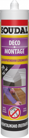 Лепило Деко монтаж Soudal 390 г - Монтажни лепила