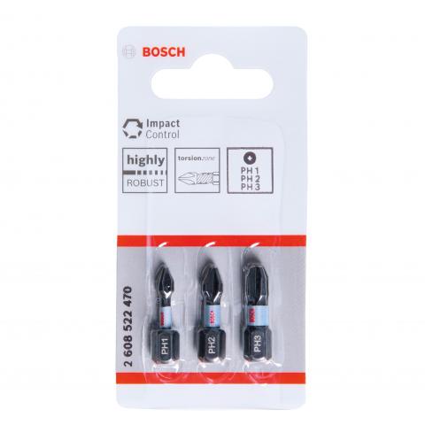 Комплект битове Impact Control PH 25 мм 3 бр. Bosch - Битове