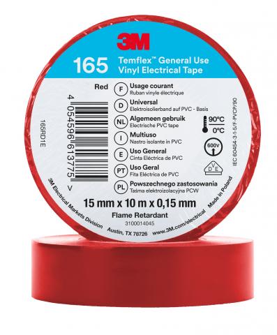 Изолирбанд 3М Temflex 165 15 мм x 10 м червен - Изолирбанд