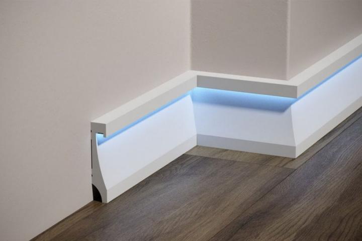 Подов перваз за LED осветление Decolux ASL-004, 2 м. - Аксесоари за ламиниран паркет