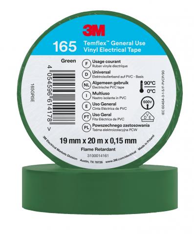 Изолирбанд 3М Temflex 165 19 мм x 20 м зелен - Изолирбанд
