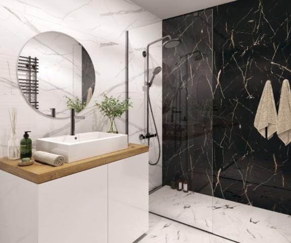 SPC Стенен Панел Calacatta Black 120x60, снимка 2 - SPC пана