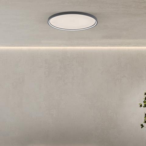 LED плафон Spas 28W 2400 lm 3000K 3 step DIM черен, снимка 4 - Плафони