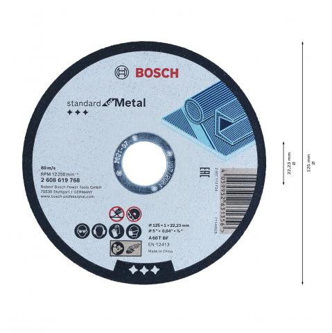 Диск за рязане на метал Bosch Standard 125x1 мм, снимка 3 - Дискове за рязане на метал