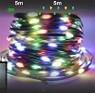 Гирлянд LED/sim 100 разноцветни, 10 м. зелен кабел - Светеща верига