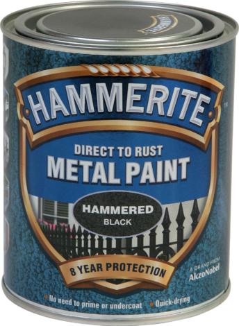 Боя за метал Hammerite 0.75 л черен хамър ефект - Бои за метал