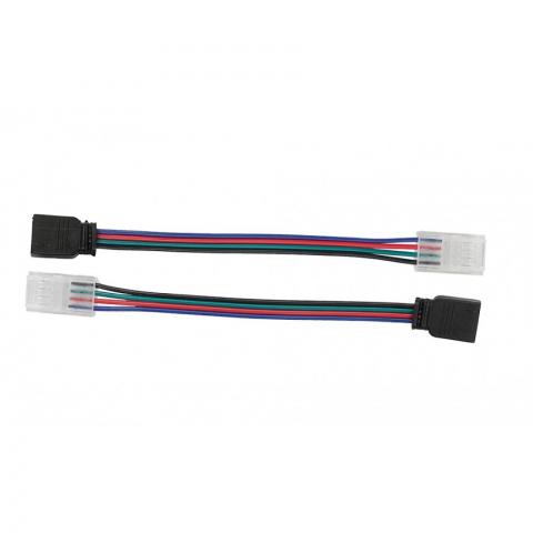 Kонектор за многократна употреба със захранващ кабел с женска букса 4PIN за LED лента RGB Lightex 10мм -2бр. - Led ленти и аксесоари