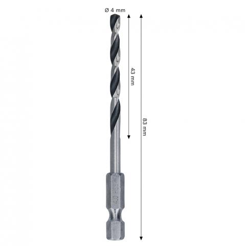 Свредло Bosch Metal HSS HEX 4х42x83 мм, снимка 3 - Свредла за метал