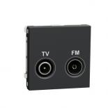 Мех. TV розетка New Unica, Male 1.5dB, индивидуална, антрацит