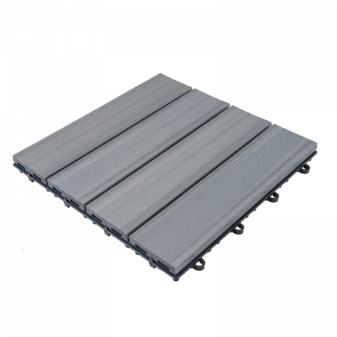 Декинг WPC плочкa PREMIUM 30х30x2,8cm, Светло сив - Декинг