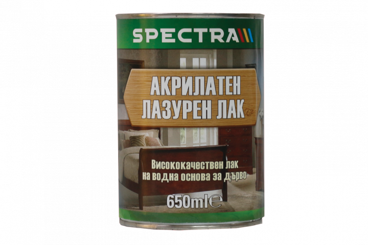 Акрилатен лазурен лак Spectra 0.65 л кестен - Лакове за дърво
